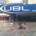 Rain damages, clogged water at Nursery Karachi